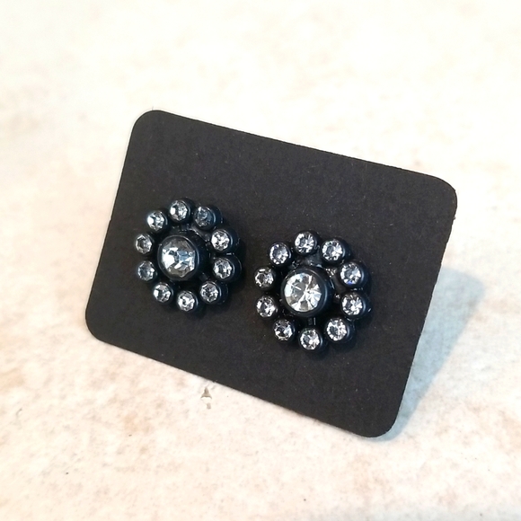 3 for $15 Sparkly Flower Stud Earrings - Picture 2 of 3